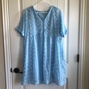 Baby Blue Swiss Dot Dress